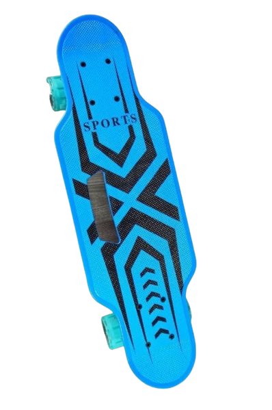 Скейт Пенні борд синій із ручкою SL-2408 фото
