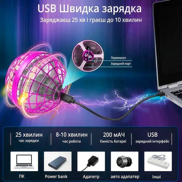 Интерактивный шар-спиннер AIR PRO с LED-подсветкой SHARAIR2 фото