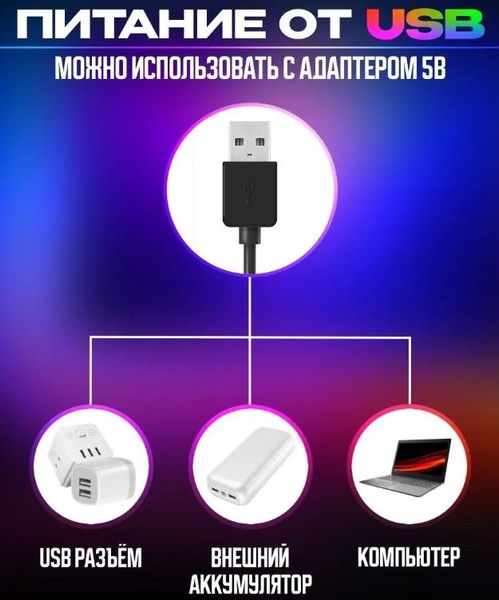 LED-стрічка RGB з Bluetooth керуванням, USB-живленням і пультом LED лента RGB фото