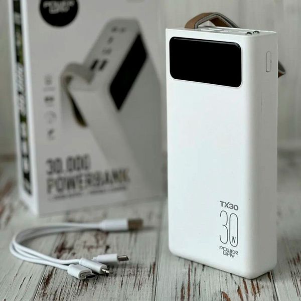 Power Way TX30 30000 mAh з потрійним кабелем і ліхтариком TX30 фото