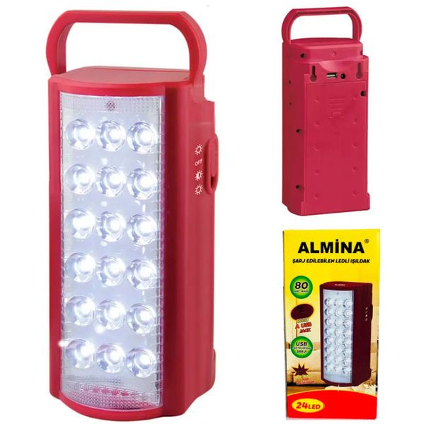 Портативний світлодіодний ліхтар ALFARID (Almina) з акумулятором DL-2424 30000 mAh, 24 LED almina фото