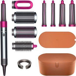 Стайлер Dyson HS01 Airwrap Complete Nickel/Fuchsia з 8 насадками &ndash; для короткого волосся hs01NickelFuchsia фото