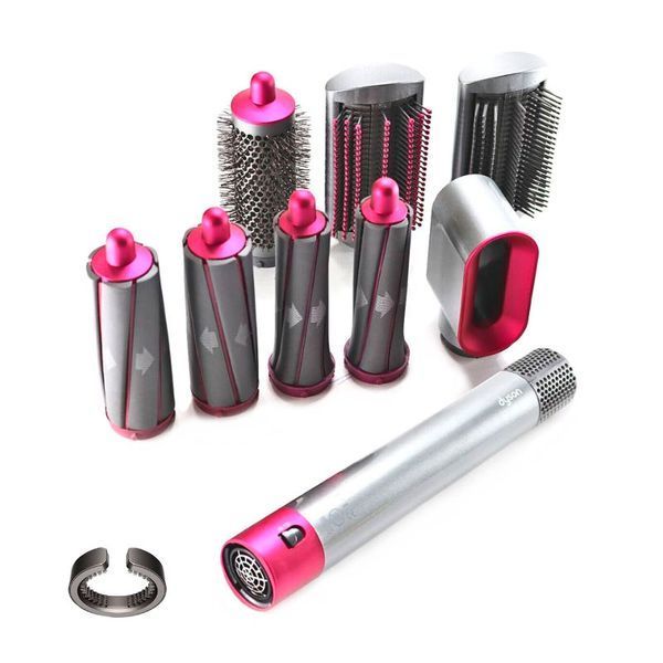Стайлер Dyson HS01 Airwrap Complete Nickel/Fuchsia с 8 насадками &ndash; для коротких волос hs01NickelFuchsia фото